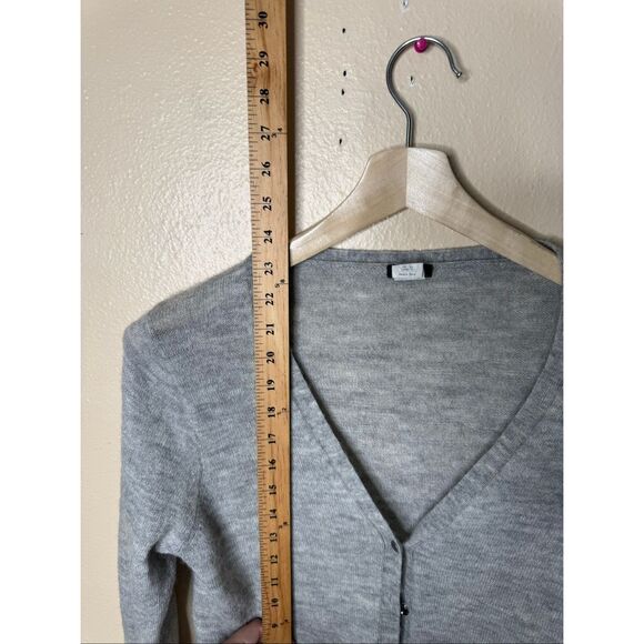 J. Crew Sweater Women's XL Gray Cardigan Wool Blend Buttons Pockets - Picture 7 of 9